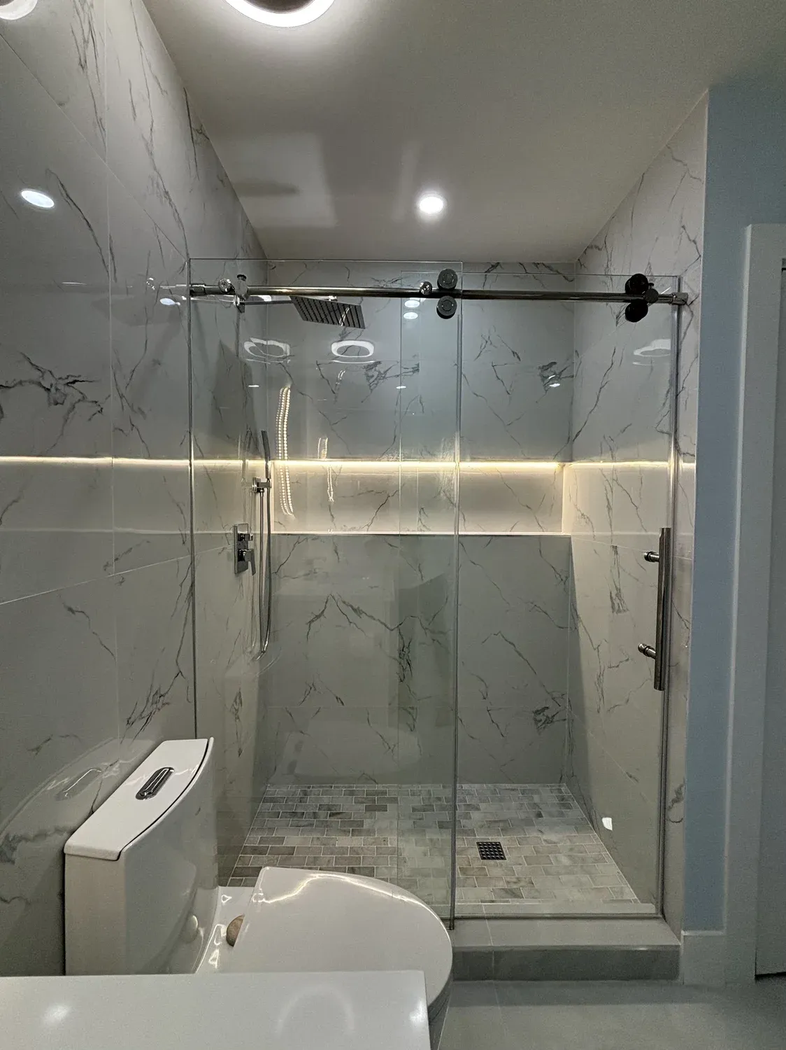 Mosaic Tile Double Vanity Bath