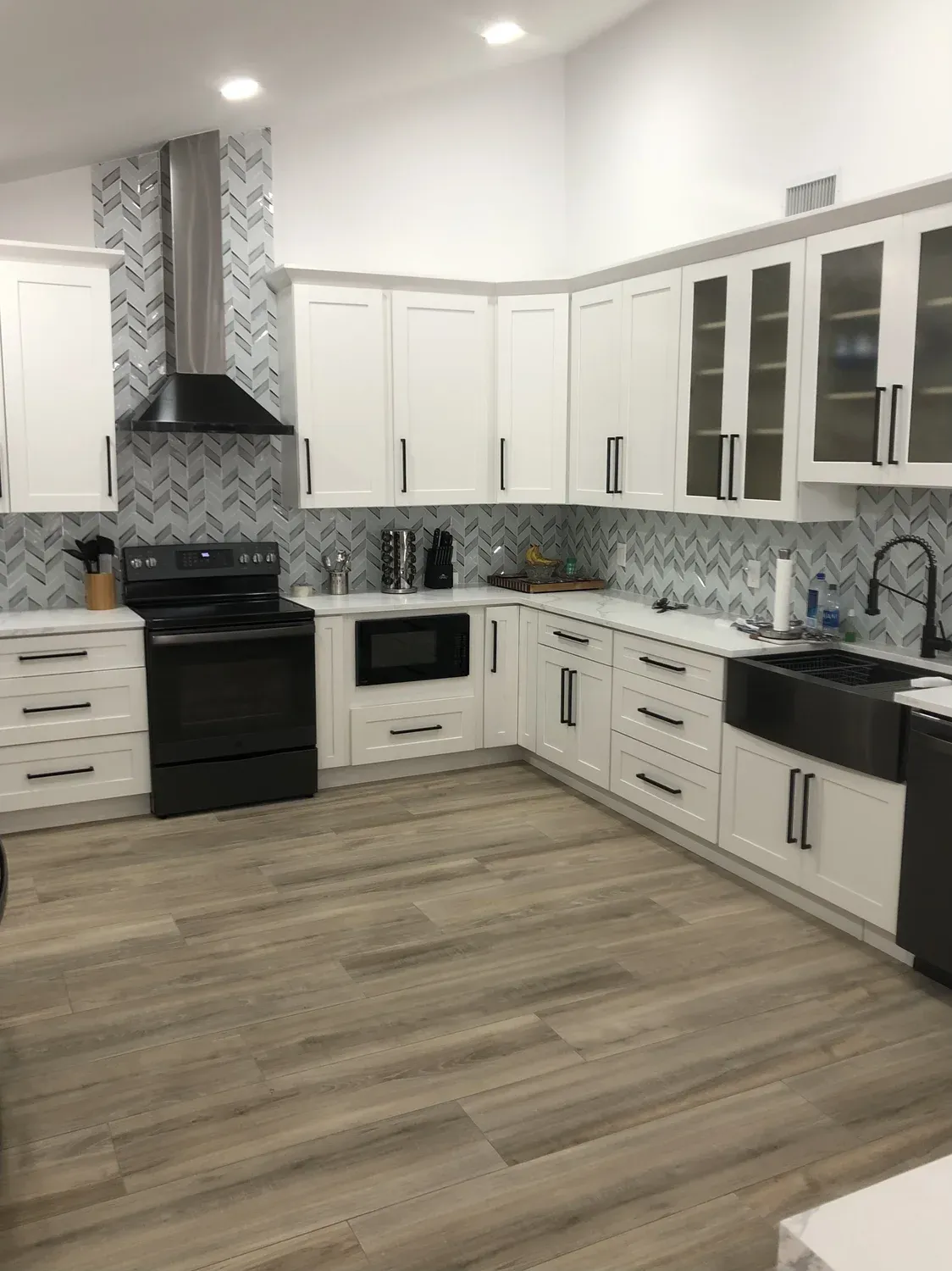 Herringbone Tile Kitchen Backsplash