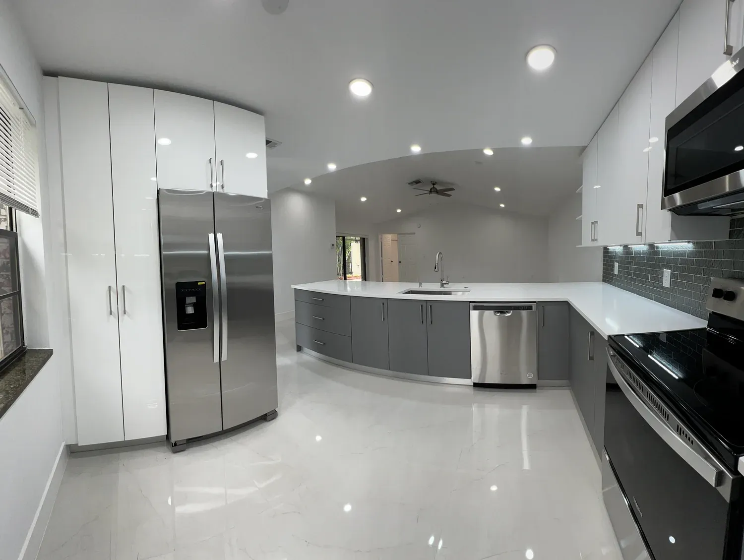 White Kitchen with Tower Pantry