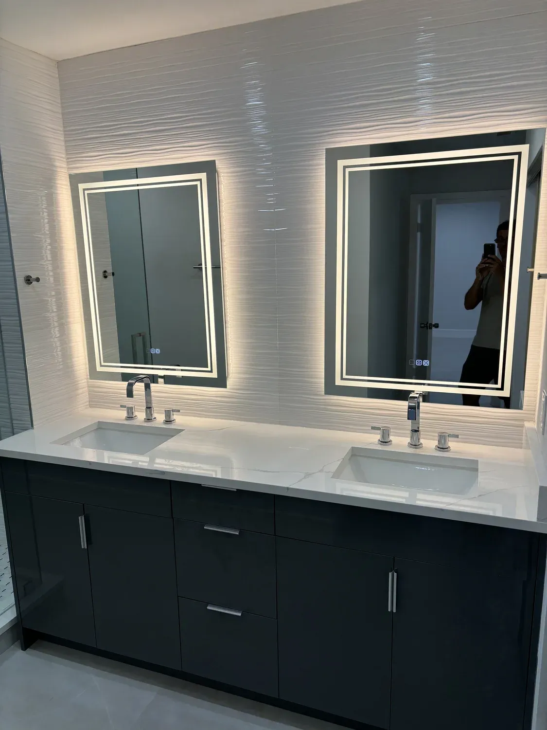 Vertical Mirror Double Vanity