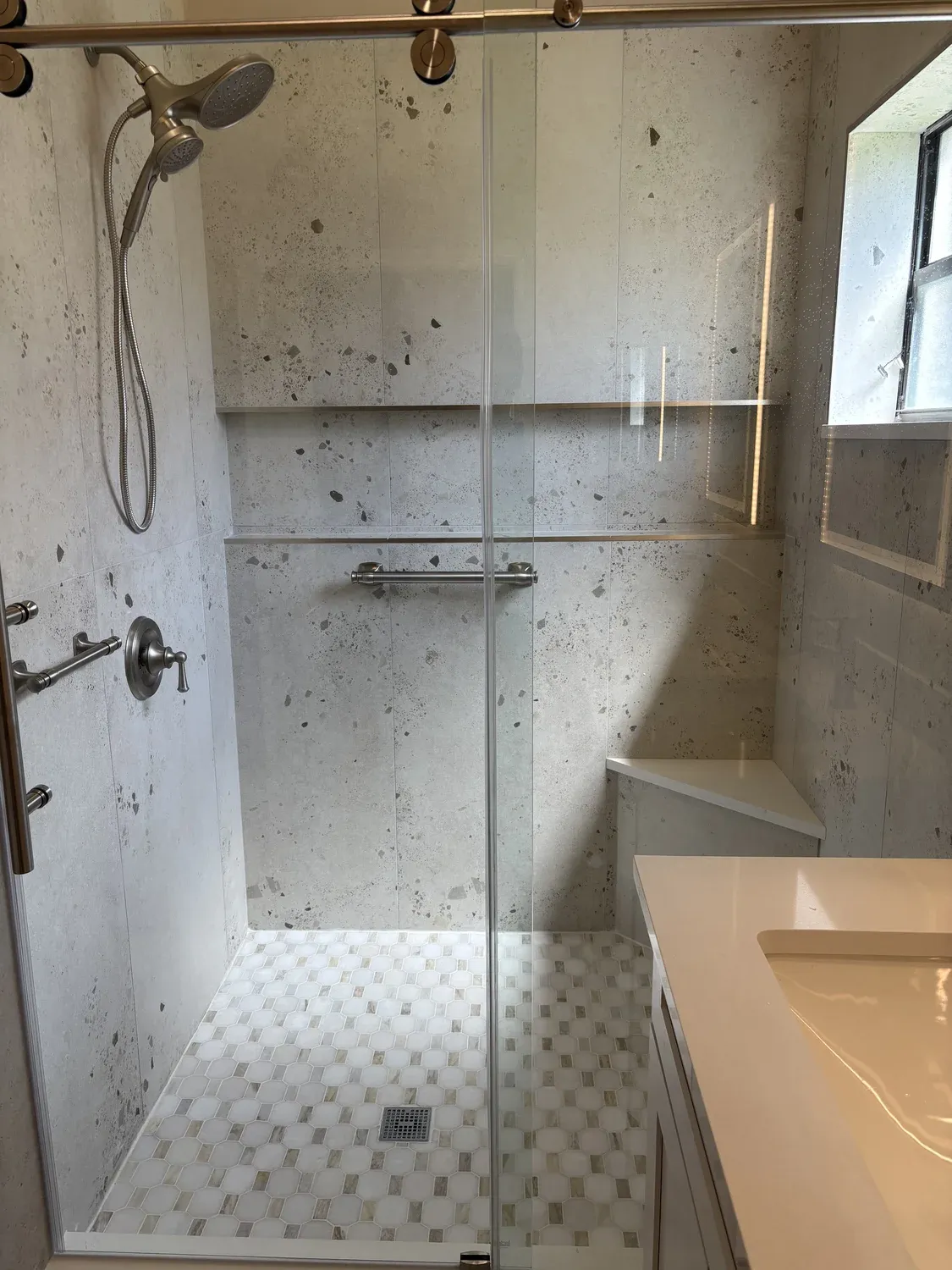 Navy Vanity Bathroom Installation