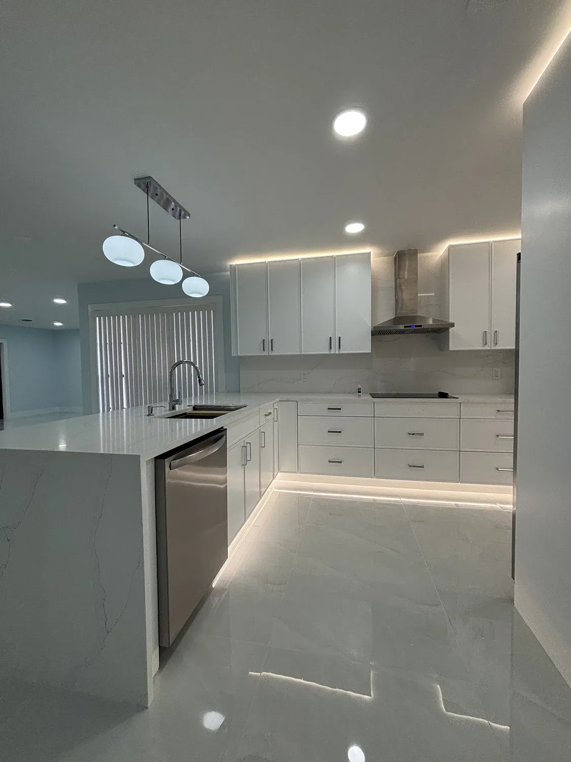 White Kitchen with Vaulted Ceiling
