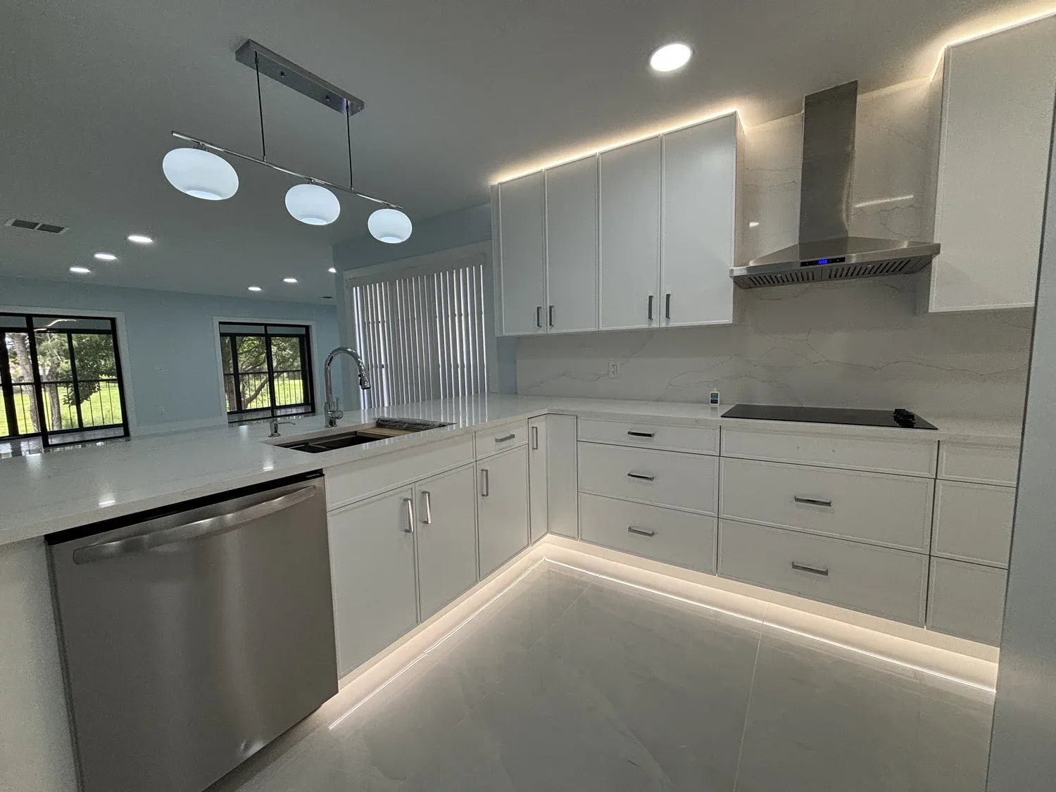 Open-Concept White Kitchen