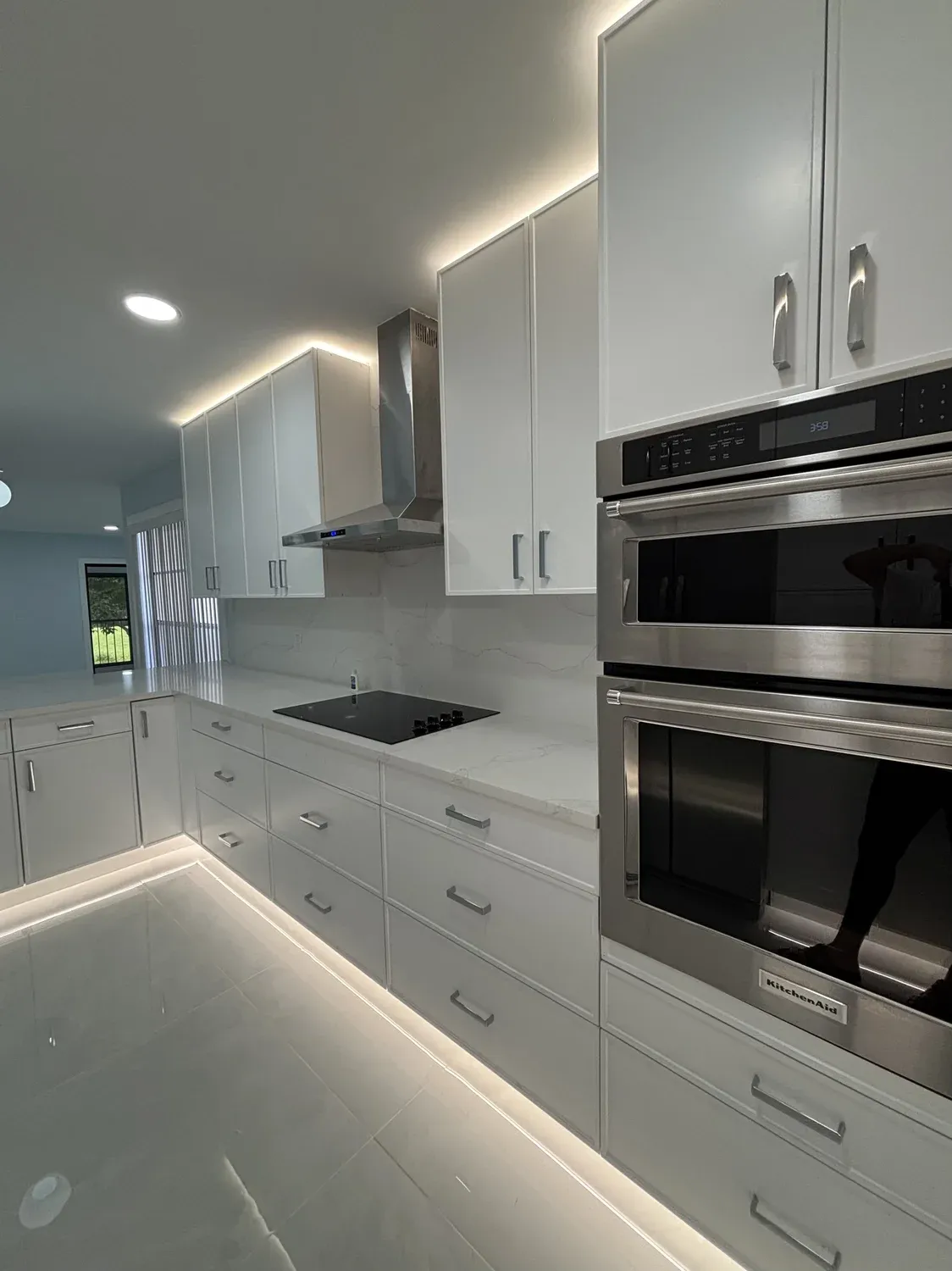 Bright White Kitchen Island